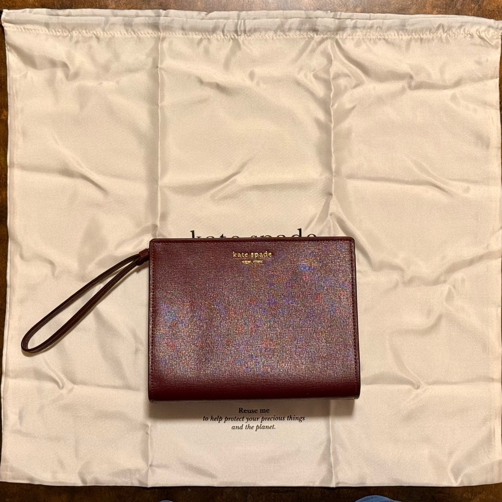 Kate Spade Burgundy Wristlet
